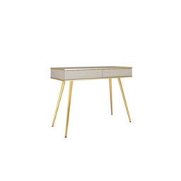 Arte Elegant Sophistication: Oro Dressing Table 1020mm X 800mm X 500mm In Beige Wit H Gold Legs