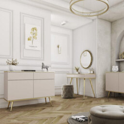 Arte Elegant Sophistication: Oro Dressing Table 1020mm X 800mm X 500mm In Beige Wit H Gold Legs - thumbnail 4