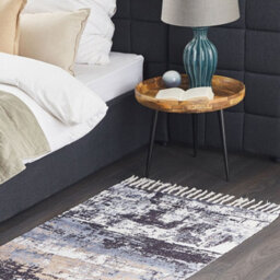 Beliani Multicolour Handwoven Area Rug 80 X 150 Cm Polyester And Cotton Abstract Distressed Pattern - thumbnail 2