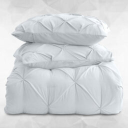 Ameha Pintuck Duvet Cover Set White With Matching Pillowcase And Pinch Pleat Diamond King 230X220Cm - thumbnail 2