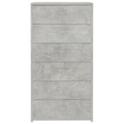 Berkfield Sideboard With 6 Drawers Concrete Grey 50X34X96 Cm Engineered Wood - thumbnail 4