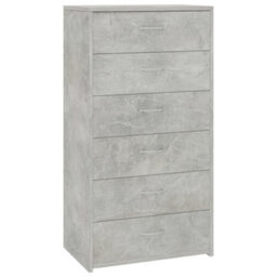 Berkfield Sideboard With 6 Drawers Concrete Grey 50X34X96 Cm Engineered Wood - thumbnail 2