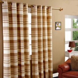 Homescapes Cotton Morocco Striped Beige Curtains 137 X 137 Cm - thumbnail 2