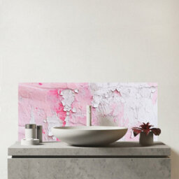 Warren Reed Designer Light Pink Textured Effect Glass Bathroom Splashback - thumbnail 1