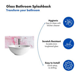 Warren Reed Designer Light Pink Textured Effect Glass Bathroom Splashback - thumbnail 3
