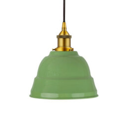 Mint Green Lincoln Painted Dome Pendant Light With Antique Gold Lamp Holder And Black Round Cable - Se Home - thumbnail 1