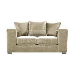 Furnishings For Less UK Ella Boxed Arm Plush Velvet  Fabric Sofa Set 3 And 2 Seater Sofa   Beige - thumbnail 3