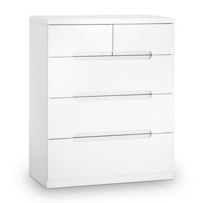 Oakham Premium Midtown 3 + 2 Drawer Chest - High Gloss White - image 1