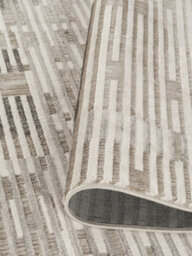 Mayfair Living Room Area Rug Metallic Sheen Contemporary Modern Matrix Design - Stone 200Cm X 290Cm - thumbnail 5