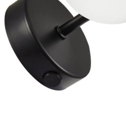 Happy Homewares Contemporary Chic Matte Black Wall Light With Opal White Globe Glass Shade - thumbnail 5
