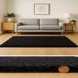 Uetian Extra Thick Heavy 5Cm Pile Soft Shaggy Rugs Modern Area Rugs Bedroom Hall Rugs Black 160 X 230 - thumbnail 7
