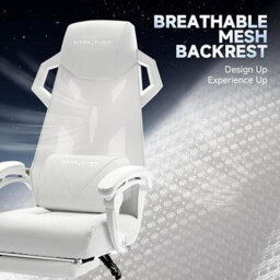 Gtplayer Office Chair, Ergonomic High Back Executive Desk Chair With Linkage Armrests Heavy Duty Swivel Gaming Chairs, White - thumbnail 4