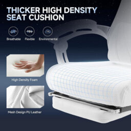 Gtplayer Office Chair, Ergonomic High Back Executive Desk Chair With Linkage Armrests Heavy Duty Swivel Gaming Chairs, White - thumbnail 7