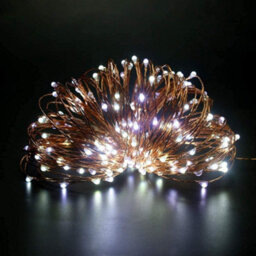 Shatchi 100 Leds Gold Wire With Cool White Leds Copper Wire Indoor Battery Operated Stringlights