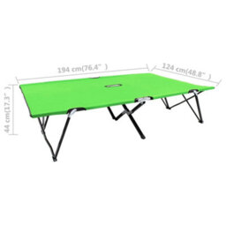 Berkfield Two Person Folding Sun Lounger Green Steel - thumbnail 8
