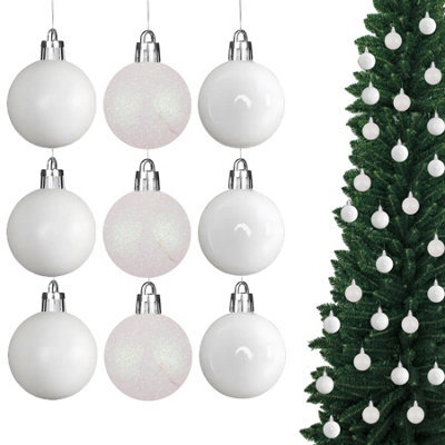 Shatchi Christmas 5Cm Bauble White -Tree Hanging Decoration Festive Cheers 9Pcs - image 1