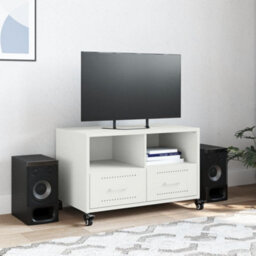 Berkfield Tv Cabinet White 68X39X43.5 Cm Steel - thumbnail 3