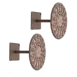 Dibor Vintage Set Of 2 Cast Iron Curtain Tie Backs Curtain Holders - thumbnail 2