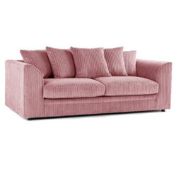 Hannah Jumbo Cord 3 Seater Sofa Pink - thumbnail 2