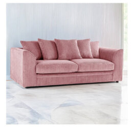 Hannah Jumbo Cord 3 Seater Sofa Pink - thumbnail 1