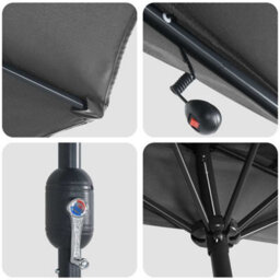 Berkfield Garden Parasol With Led Strip Lights Anthracite Fabric - thumbnail 8