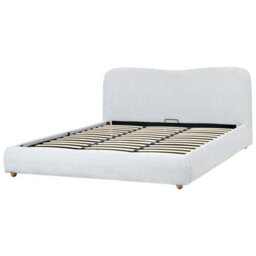 Beliani Ottoman Bed Fabric Blagnac 180 X 200 Cm (Eu Super King) Light Grey - thumbnail 4