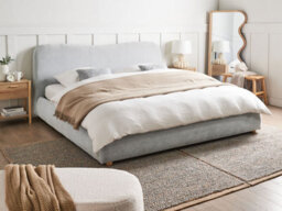 Beliani Ottoman Bed Fabric Blagnac 180 X 200 Cm (Eu Super King) Light Grey - thumbnail 2