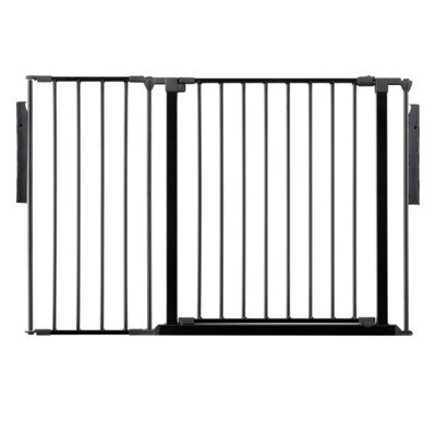 Safetots Premium Multi Panel Room Divider, Up To 115Cm Wide, Black, 70Cm Tall, Flexible Barrier With Door For Baby And Toddler - image 1