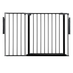 Safetots Premium Multi Panel Room Divider, Up To 115Cm Wide, Black, 70Cm Tall, Flexible Barrier With Door For Baby And Toddler - thumbnail 1