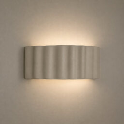Valuelights Pablo Moss Green Curved Ribbed Ceramic Wall Sconce Light With Bulb - thumbnail 2