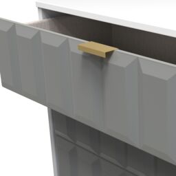 Cube Ready Assembled Matt Dark Grey & White No Effect 3 Drawer Wide Chest (H)695mm (W)765mm (D)415mm - thumbnail 5