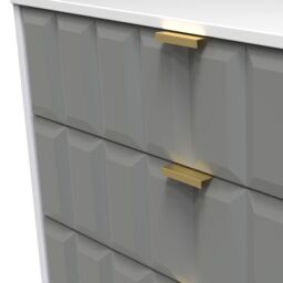Cube Ready Assembled Matt Dark Grey & White No Effect 3 Drawer Wide Chest (H)695mm (W)765mm (D)415mm - thumbnail 4
