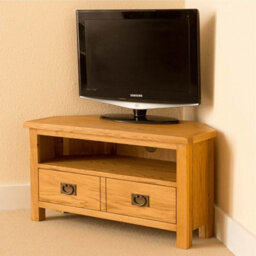Lanner Oak 90Cm Corner Tv Unit - Fully Assembled By Roseland Furniture - thumbnail 3