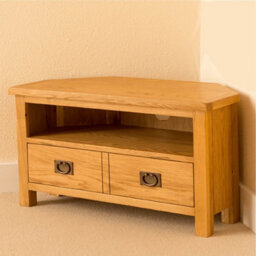 Lanner Oak 90Cm Corner Tv Unit - Fully Assembled By Roseland Furniture - thumbnail 2