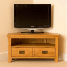 Lanner Oak 90Cm Corner Tv Unit - Fully Assembled By Roseland Furniture - thumbnail 5