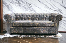 Chesterfield Handmade 3 Seater Sofa Marble Print Soft Fabric In Classic Style - thumbnail 4