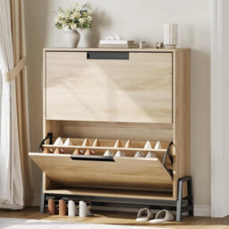 Shoe Cabinet Storage 2 Flip Drawer Hidden Shoe Storage Rack - thumbnail 1