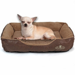 Actiaspet Brown Faux Leather Dog Bed Small - thumbnail 2