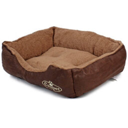 Actiaspet Brown Faux Leather Dog Bed Small - thumbnail 3