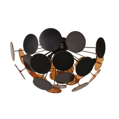 Pagazzi Lighting Pagazzi Copperhead Black And Copper Semi Flush Sputnik - image 1