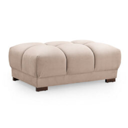 Furnishings For Less UK Zura Mocha Brown Fabric Large Footstool Sofa Accessory Wooden Legs