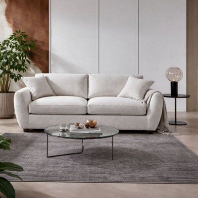 Stratus Interiors Berlin Comfy Jumbo Sofa - Modern Deep-Seated Fabric Sofa With Full Back Cushions - 2 Seater