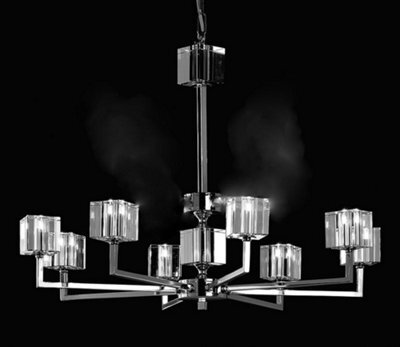 Luminosa Lighting Luminosa Cube Modern Halogen Nickel 8 Arm Chandelier