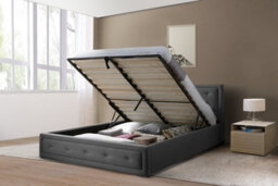 Comfy Living 5Ft Colarado Fabric Ottoman Bed Frame In Grey - thumbnail 2