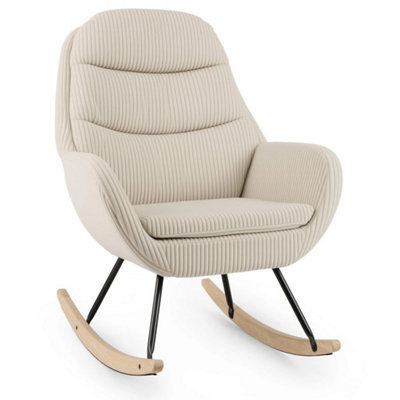 Upholstered Rocking Chair Glider Rocker W/padded Backrest - image 1