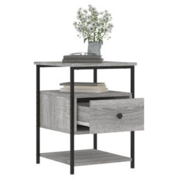 Berkfield Bedside Cabinet Grey Sonoma 40X42X56 Cm Engineered Wood - thumbnail 4