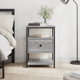 Berkfield Bedside Cabinet Grey Sonoma 40X42X56 Cm Engineered Wood - thumbnail 1