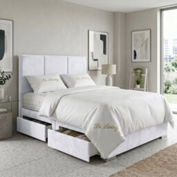 DS Living Whitehall Upholstered White Divan Bed Frame - Divan Bed Frame - thumbnail 3