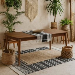 Wyld Haus Novi Sad Walnut Effect Rectangular Extending Dining Table - Seats 6 - thumbnail 2