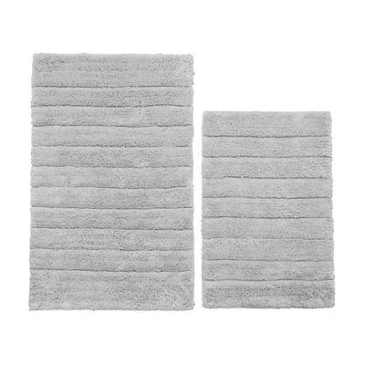 Allure Bath Fashions Marlow Ribbed Two Piece Bath Mat Set - Dove Grey - image 1